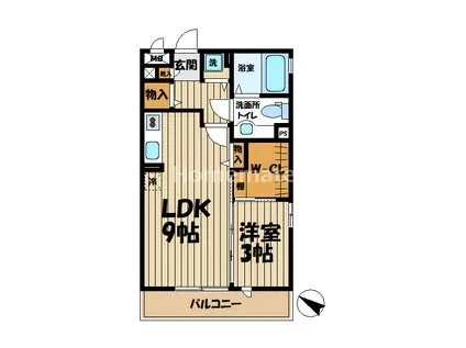 フローラ(1LDK/3階)の間取り写真
