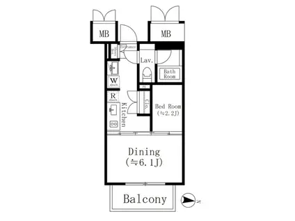 KOENJI CROSSOVER(1DK/6階)の間取り写真