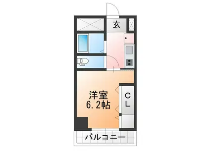 山忠ハイツ(1K/3階)の間取り写真