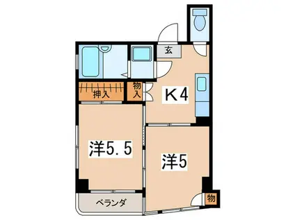 ソシア・ドエル(2K/3階)の間取り写真