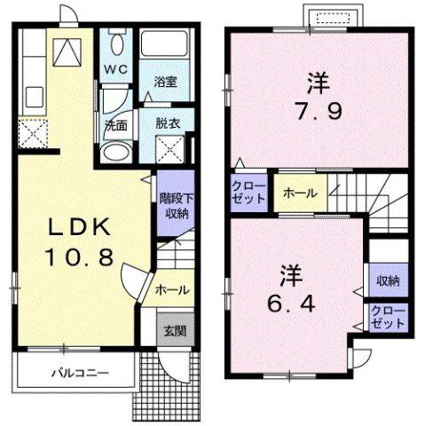 ル・クール(2LDK/1階)の間取り写真