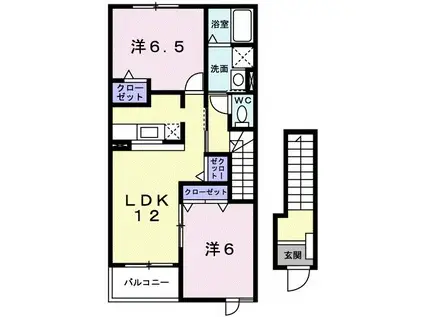 ニューアニメート山手A(2LDK/2階)の間取り写真