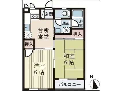 コーポ萩原(2DK/3階)の間取り写真