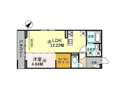 ＪＲ草津線 手原駅 徒歩13分 3階建 築2年(1LDK/1階)の間取り写真