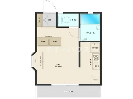 スタディオルイ(ワンルーム/1階)の間取り写真