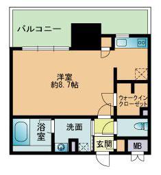 RJRプレシア吉塚駅前(1K/14階)の間取り写真