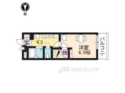 レオパレス衣笠(1K/3階)の間取り写真