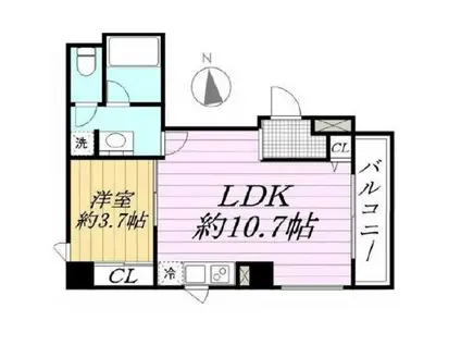 アクシス銀座東(1LDK/3階)の間取り写真