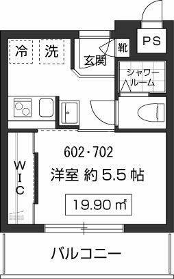 ベルストーク1(1K/7階)の間取り写真