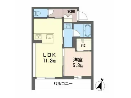 THE HEAVEN(1LDK/3階)の間取り写真