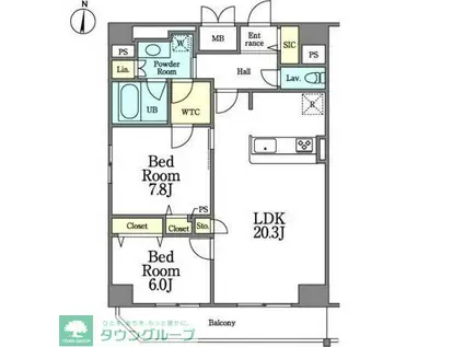 新栄アイサンメゾン(2LDK/10階)の間取り写真