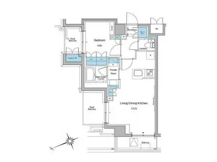 ルフォンプログレ中野坂上(1LDK/4階)の間取り写真