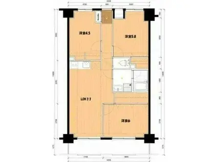 ハピネス飯田7番館(3LDK/2階)の間取り写真