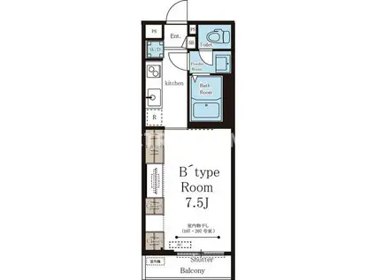 ノーブル阿倍野(1K/2階)の間取り写真