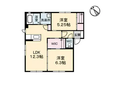 ドミールODA(2LDK/1階)の間取り写真