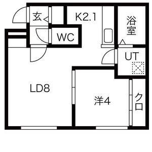 CIEL千歳(1LDK/4階)の間取り写真
