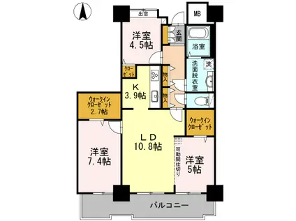 品川シーサイドビュータワーI(3LDK/28階)の間取り写真