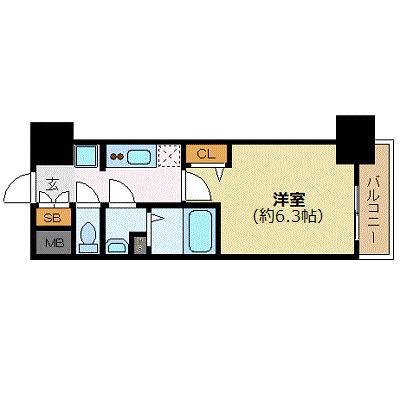 プレサンス淡路駅前(1K/8階)の間取り写真