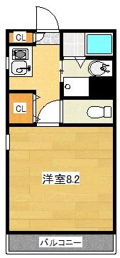 あい蘭道弐番館(1K/2階)の間取り写真