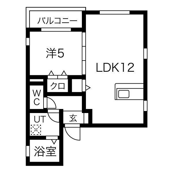 DEVELD中郷(1LDK/2階)の間取り写真