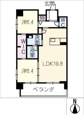 クオリア覚王山(2LDK/5階)の間取り写真