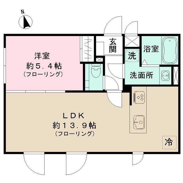 ストライプス豪徳寺(1LDK/1階)の間取り写真