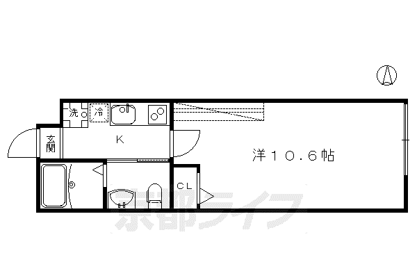 BOCHI BOCHI 烏丸(1K/2階)の間取り写真