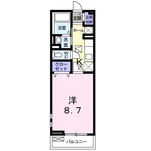 メゾンドシャンテール(1K/1階)の間取り写真