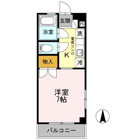 ELRVER(1K/3階)の間取り写真