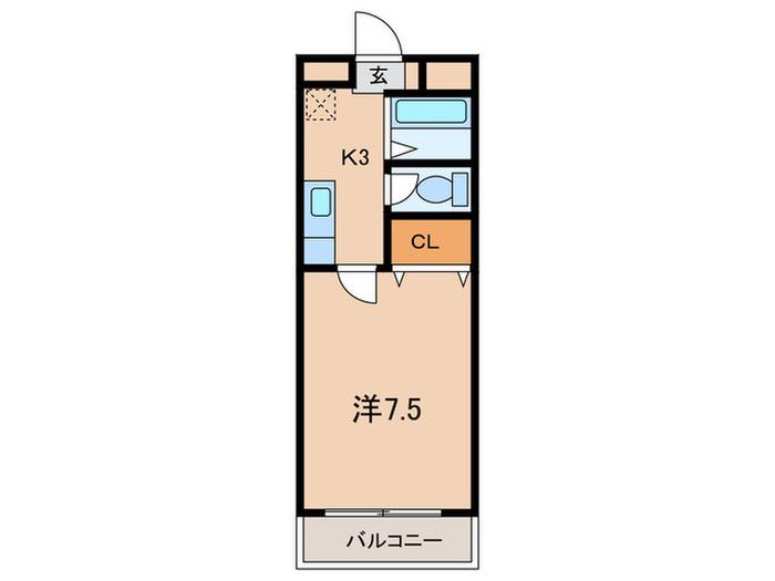 COMFORT PLACE(1K/2階)の間取り写真