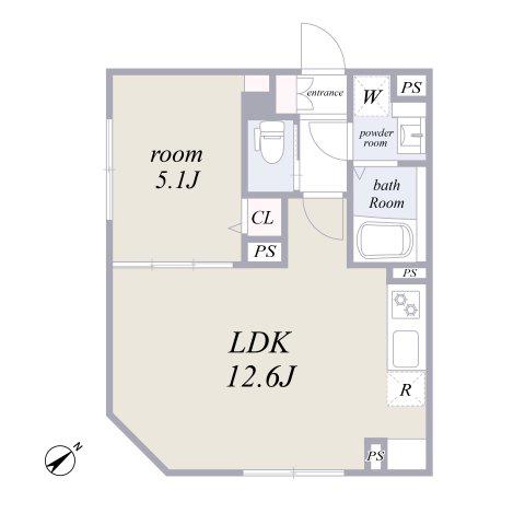 エルファーロ赤坂(1LDK/3階)の間取り写真