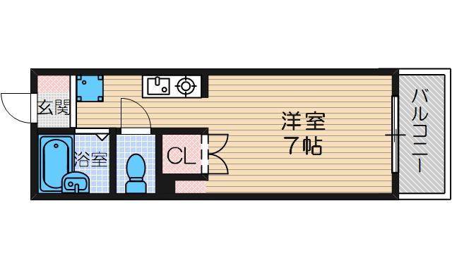 メゾン・ルミエール(ワンルーム/2階)の間取り写真