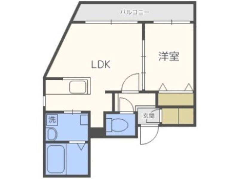 ヴェネーノ円山(1LDK/4階)の間取り写真
