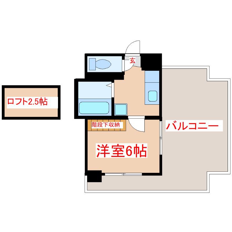 ワイズ荒田(1K/4階)の間取り写真