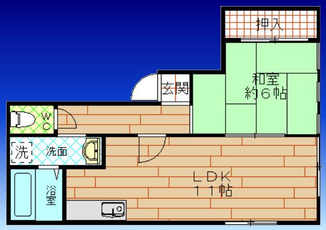 INビル(1LDK/3階)の間取り写真