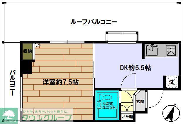 クリオ六浦壱番館(1DK/5階)の間取り写真