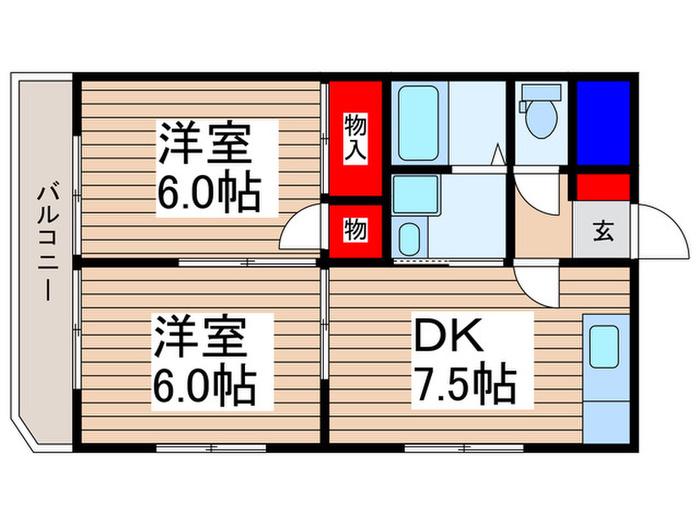 エミネンスマンション(2DK/3階)の間取り写真