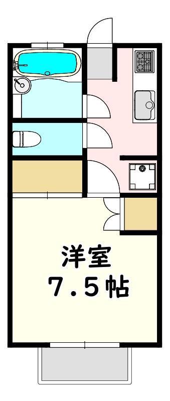 石山ハイツ(1K/1階)の間取り写真