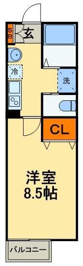 キャメル船橋(1K/2階)の間取り写真
