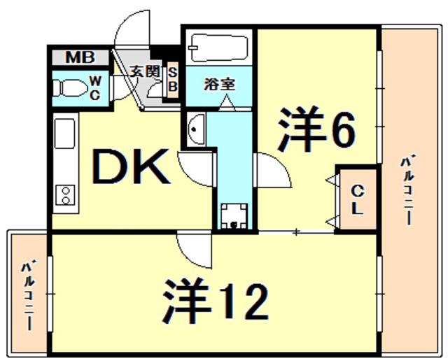 清和マンション(2DK/2階)の間取り写真