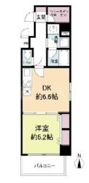 フレンシアノイエ内本町(1DK/3階)の間取り写真