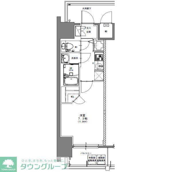 S-RESIDENCE浅間町駅前AXIAL(1K/3階)の間取り写真