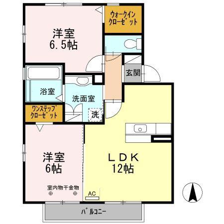 ムーンウェーブ(2LDK/2階)の間取り写真