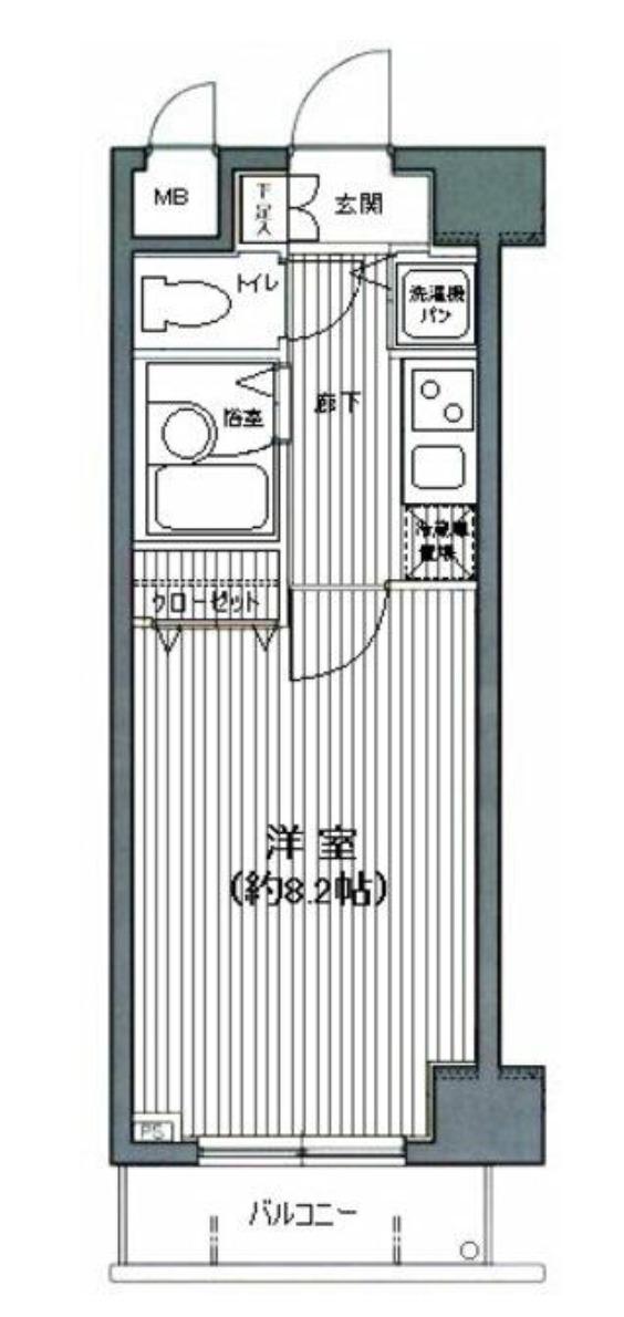 グランド・ガーラ日本橋茅場町(1K/4階)の間取り写真