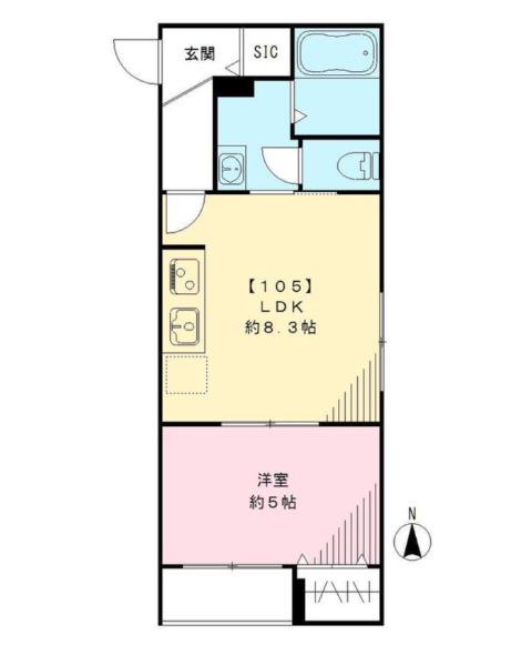 サンジュエル松原(1LDK/1階)の間取り写真