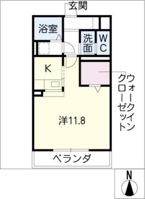 GRANDEUR陶館(ワンルーム/3階)の間取り写真