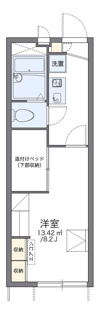 レオパレスセゾンKAMO(1K/1階)の間取り写真