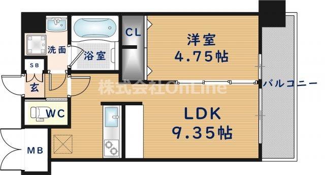 プレジオ布施ASIAN(1LDK/3階)の間取り写真