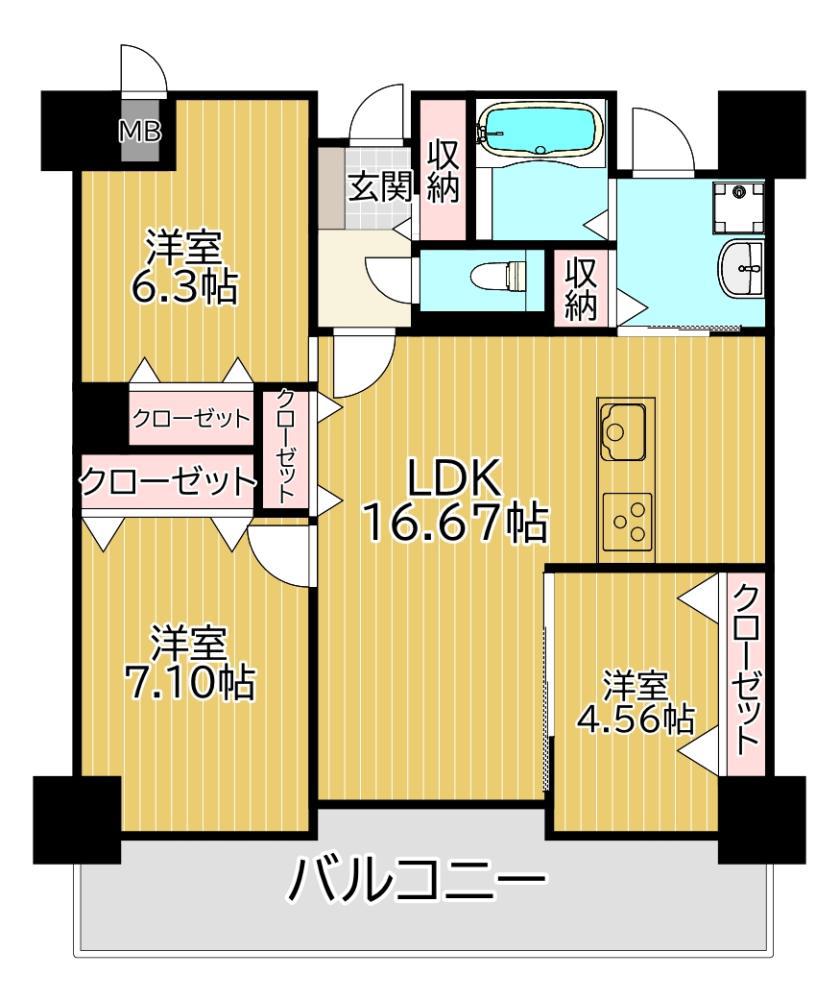 LEGEND111(3LDK/9階)の間取り写真