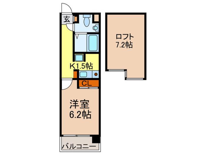 CAVANA東駒形(1K/3階)の間取り写真